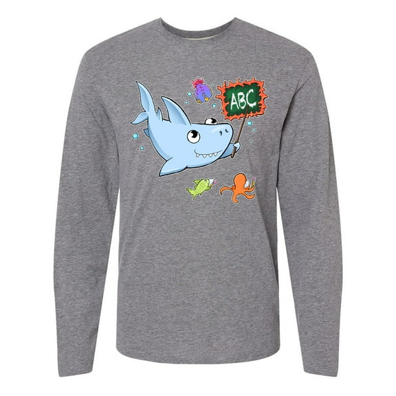 Inktastic Teacher Shark with School of Fish Long Sleeve T-Shirt