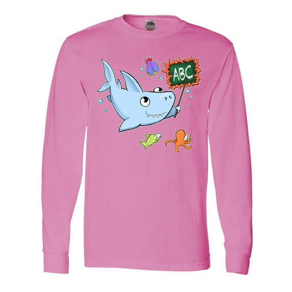 Inktastic Teacher Shark with School of Fish Long Sleeve T-Shirt