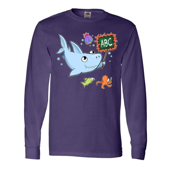 Inktastic Teacher Shark with School of Fish Long Sleeve T-Shirt