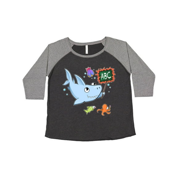 Inktastic Teacher Shark with School of Fish Women's Plus Size T-Shirt