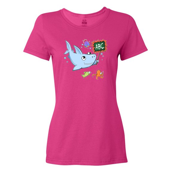 Inktastic Teacher Shark with School of Fish Women's T-Shirt