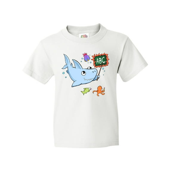 Inktastic Teacher Shark with School of Fish Youth T-Shirt