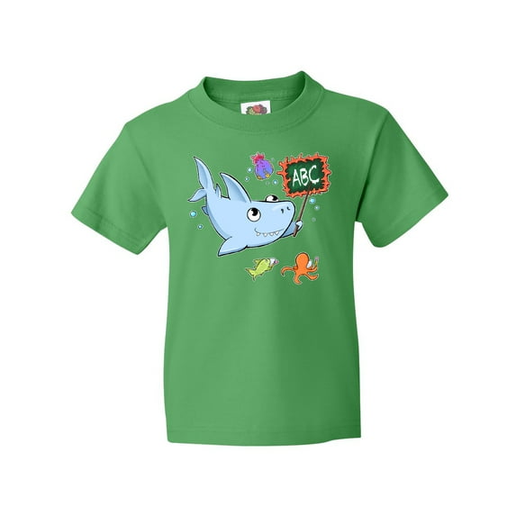 Inktastic Teacher Shark with School of Fish Youth T-Shirt