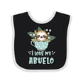 thumbnail image 1 of Inktastic Teacup Raccoon I Love My Abuelo Boys or Girls Baby Bib, 1 of 4