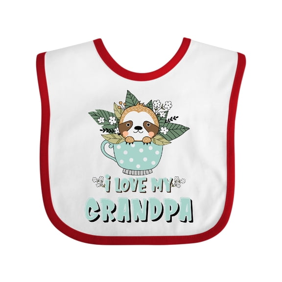 Inktastic Teacup Raccoon I Love My Grandpa Boys or Girls Baby Bib