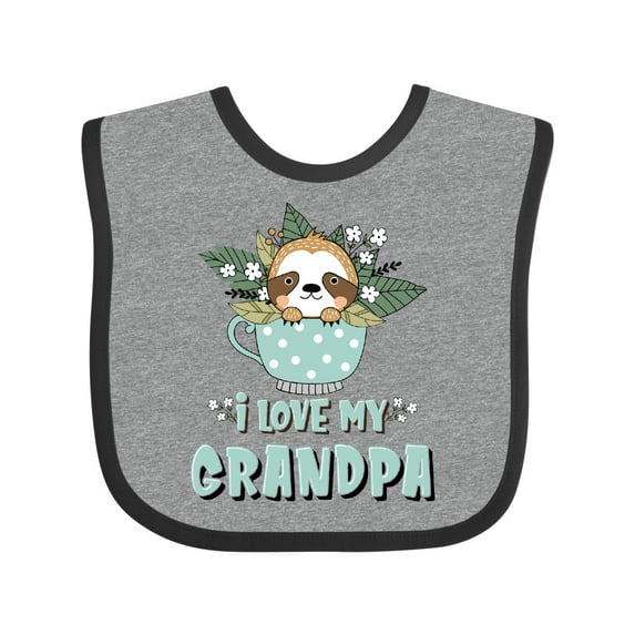 Inktastic Teacup Raccoon I Love My Grandpa Boys or Girls Baby Bib