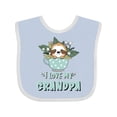 thumbnail image 1 of Inktastic Teacup Raccoon I Love My Grandpa Boys or Girls Baby Bib, 1 of 4