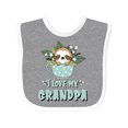 thumbnail image 1 of Inktastic Teacup Raccoon I Love My Grandpa Boys or Girls Baby Bib, 1 of 4