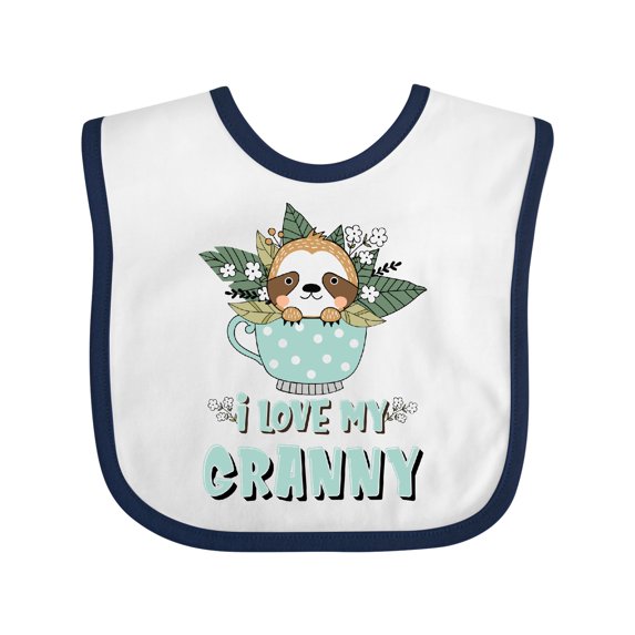 Inktastic Teacup Raccoon I Love My Granny Boys or Girls Baby Bib
