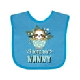thumbnail image 1 of Inktastic Teacup Raccoon I Love My Nanny Boys or Girls Baby Bib, 1 of 4