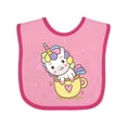 thumbnail image 1 of Inktastic Teacup Unicorn Boys or Girls Baby Bib, 1 of 4