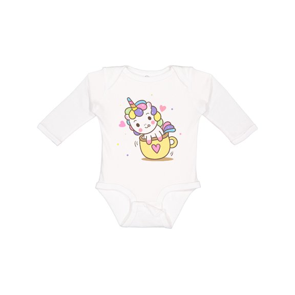 Inktastic Teacup Unicorn Boys or Girls Long Sleeve Baby Bodysuit