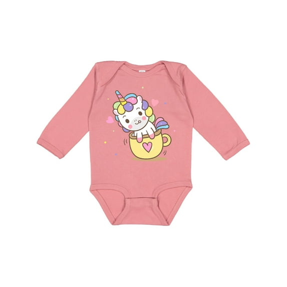 Inktastic Teacup Unicorn Boys or Girls Long Sleeve Baby Bodysuit