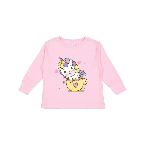 Inktastic Teacup Unicorn Boys or Girls Long Sleeve Toddler T-Shirt