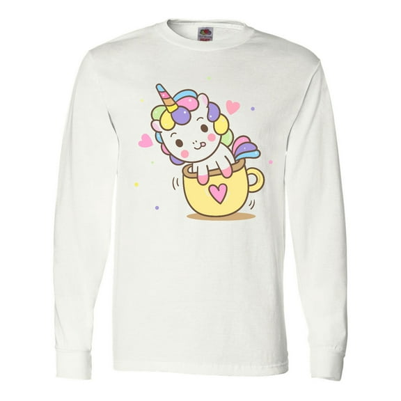 Inktastic Teacup Unicorn Long Sleeve T-Shirt