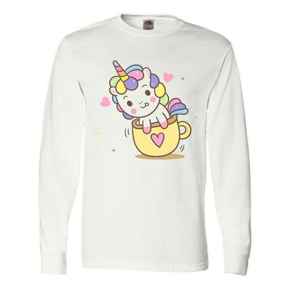Inktastic Teacup Unicorn Long Sleeve T-Shirt
