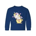 thumbnail image 1 of Inktastic Teacup Unicorn Long Sleeve Youth T-Shirt, 1 of 5