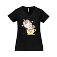 thumbnail image 1 of Inktastic Teacup Unicorn Women's Plus Size V-Neck T-Shirt, 1 of 5