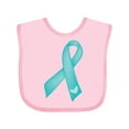 thumbnail image 1 of Inktastic Teal Awareness Ribbon Girls Baby Bib, 1 of 4