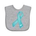 thumbnail image 1 of Inktastic Teal Awareness Ribbon Girls Baby Bib, 1 of 4