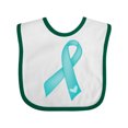 thumbnail image 1 of Inktastic Teal Awareness Ribbon Girls Baby Bib, 1 of 4