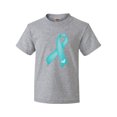 thumbnail image 1 of Inktastic Teal Awareness Ribbon Youth T-Shirt, 1 of 5