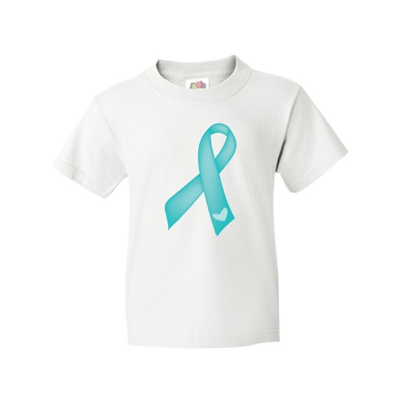 Inktastic Teal Awareness Ribbon Youth T-Shirt