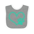 thumbnail image 1 of Inktastic Teal Heart With Paw Print Boys or Girls Baby Bib, 1 of 4