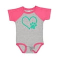thumbnail image 1 of Inktastic Teal Heart With Paw Print Boys or Girls Baby Bodysuit, 1 of 5