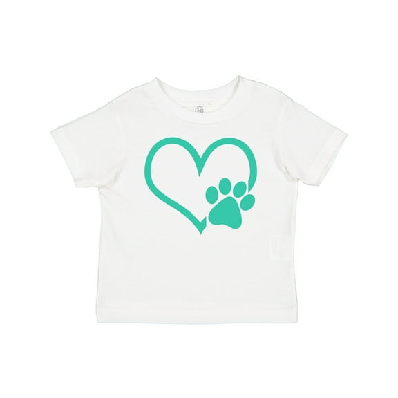 Inktastic Teal Heart With Paw Print Boys or Girls Baby T-Shirt