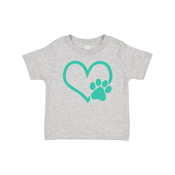 Inktastic Teal Heart With Paw Print Boys or Girls Baby T-Shirt