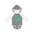thumbnail image 1 of Inktastic Teal Heart With Paw Print Boys or Girls Long Sleeve Baby Bodysuit, 1 of 5