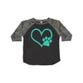 thumbnail image 1 of Inktastic Teal Heart with Paw Print Boys or Girls Toddler T-Shirt, 1 of 5