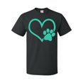thumbnail image 1 of Inktastic Teal Heart with Paw Print T-Shirt, 1 of 5