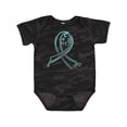 thumbnail image 1 of Inktastic Teal Ribbon- Ovarian Cancer Awareness Boys or Girls Baby Bodysuit, 1 of 5