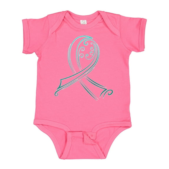 Inktastic Teal Ribbon- Ovarian Cancer Awareness Boys or Girls Baby Bodysuit