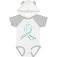 thumbnail image 1 of Inktastic Teal Ribbon- Ovarian Cancer Awareness Boys or Girls Baby Bodysuit, 1 of 5