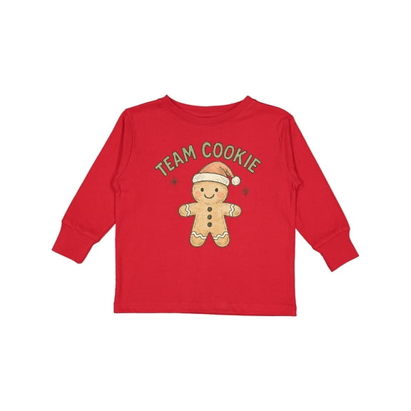 Inktastic Team Cookie Gingerbread Christmas Boys or Girls Long Sleeve Toddler T-Shirt