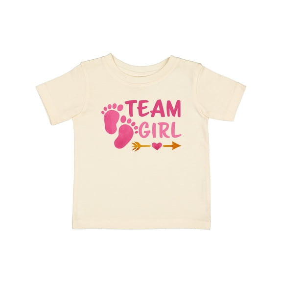 Inktastic Team Girl Pink Footprints and Arrow Boys or Girls Baby T-Shirt