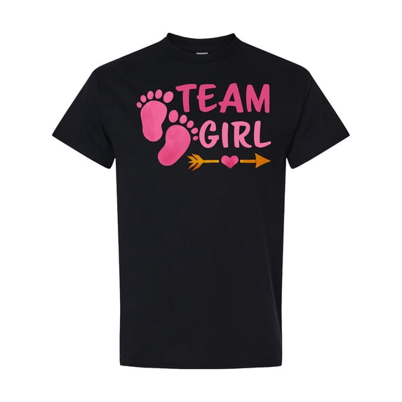 Inktastic Team Girl Pink Footprints and Arrow T-Shirt