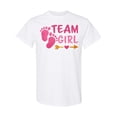 thumbnail image 1 of Inktastic Team Girl Pink Footprints and Arrow T-Shirt, 1 of 5
