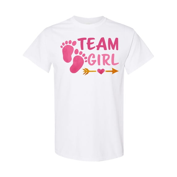 Inktastic Team Girl Pink Footprints and Arrow T-Shirt