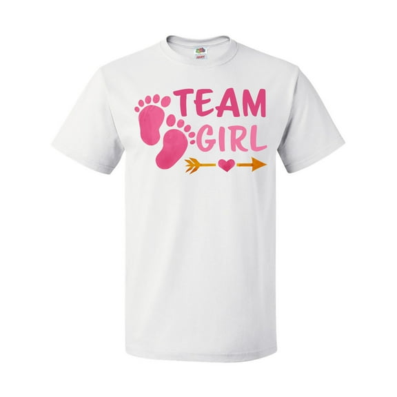 Inktastic Team Girl Pink Footprints and Arrow T-Shirt