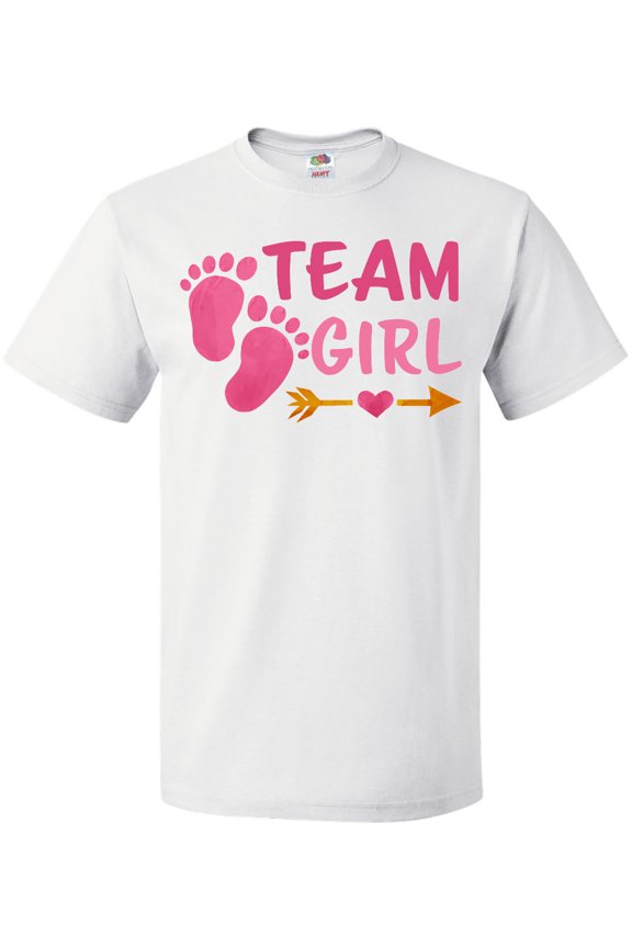 Team Girl Pink Footprints and Arrow T-Shirt