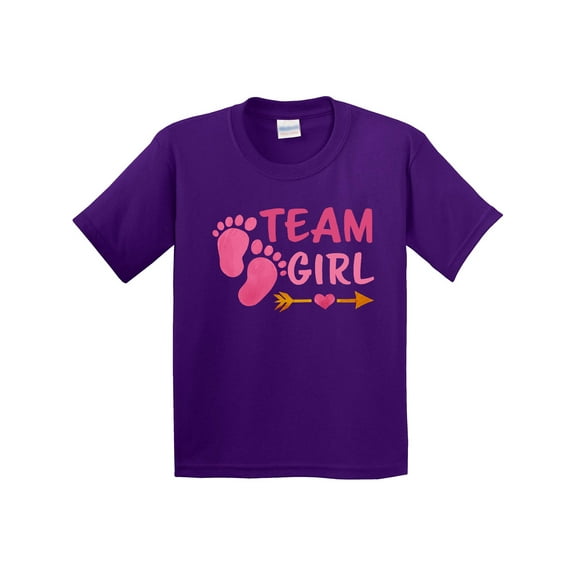 Inktastic Team Girl Pink Footprints and Arrow Youth T-Shirt