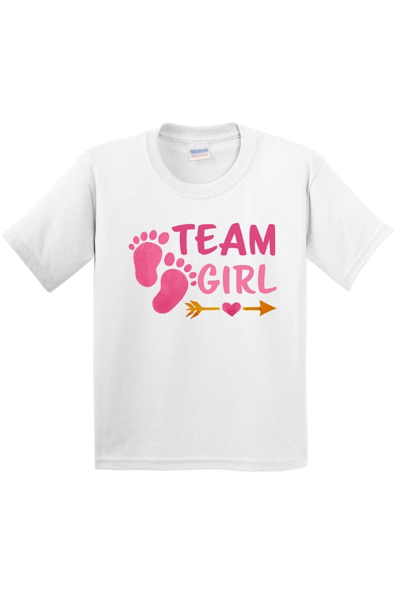 Team Girl Pink Footprints and Arrow Youth T-Shirt
