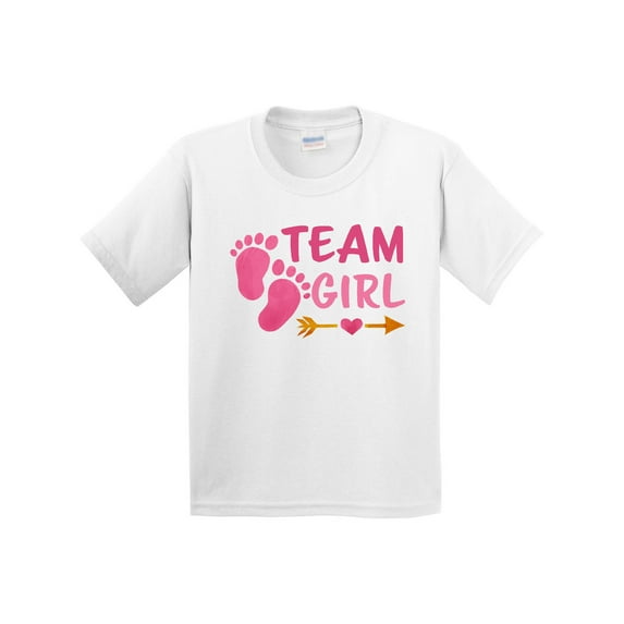 Inktastic Team Girl Pink Footprints and Arrow Youth T-Shirt