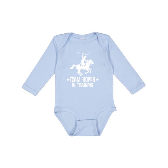 Inktastic Team Roper in Training Cowboy Boys Long Sleeve Baby Bodysuit