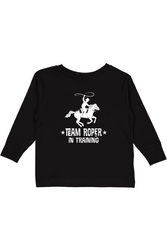 Team Roper in Training Cowboy Boys Long Sleeve Toddler T-Shirt