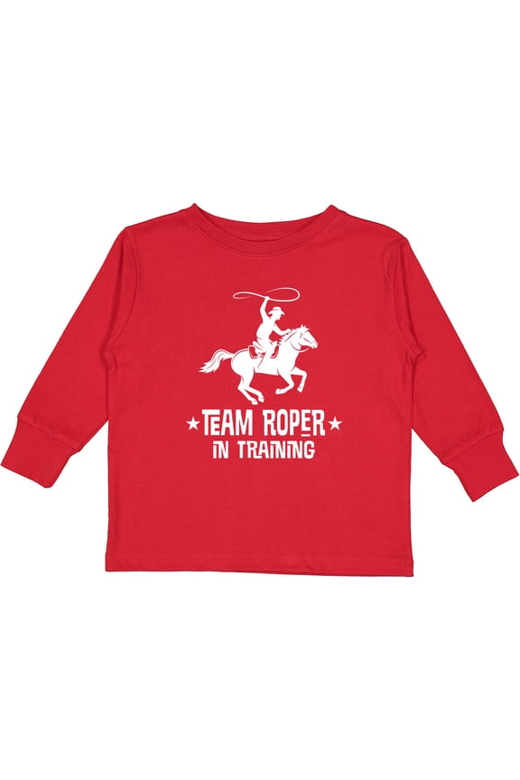 Team Roper in Training Cowboy Boys Long Sleeve Toddler T-Shirt